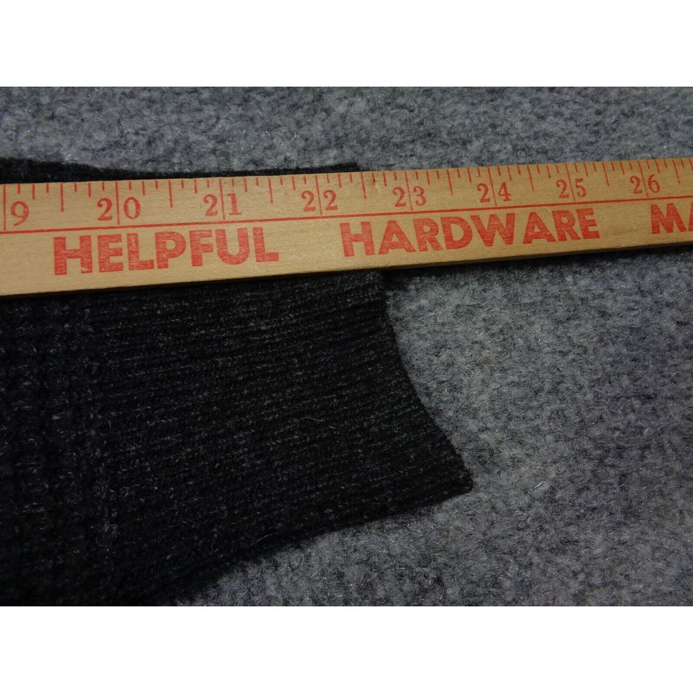 Schott Bros. Wool Blend Waffle Knit Sweater Men's Size M Dark Gray Shawl Collar - Picture 10 of 11